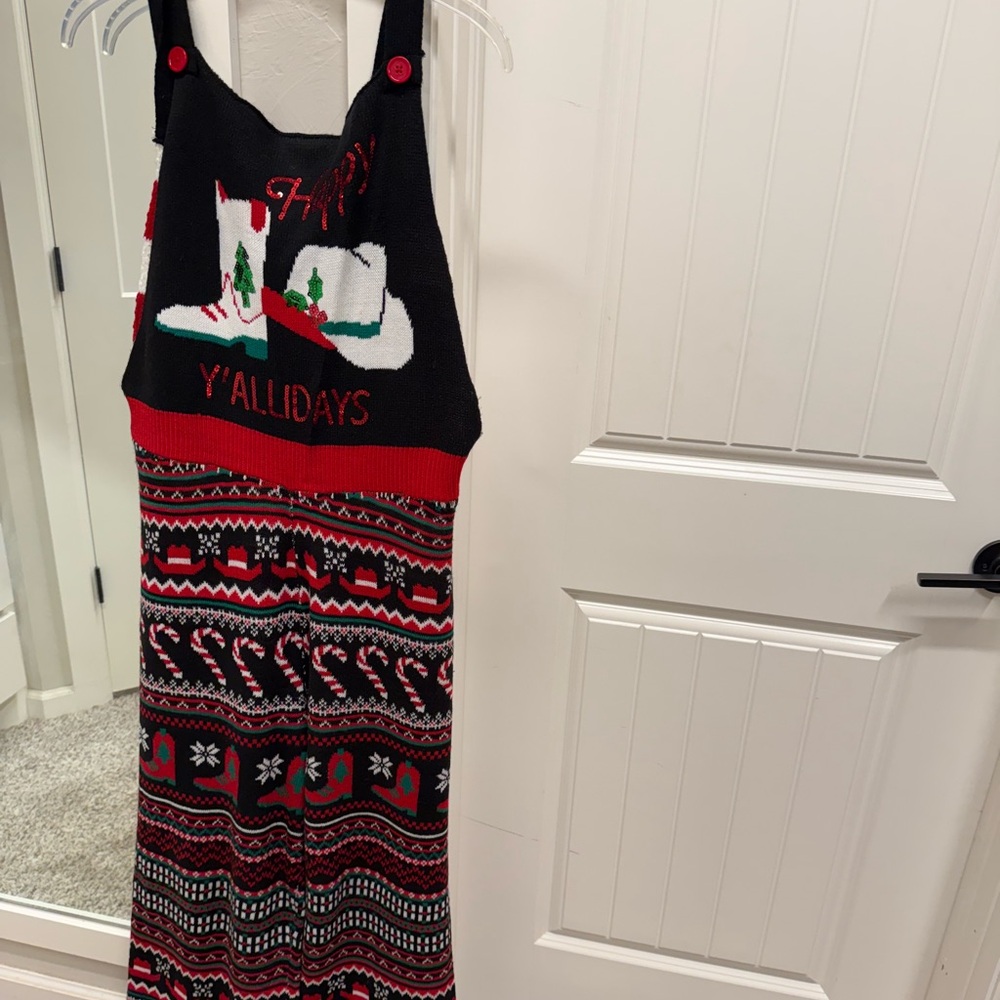 Ugly Christmas Western Knit Jumpsuit